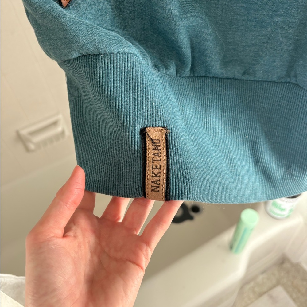 Teal Naketano Hoodie with Rope Drawstrings - Picture 4 of 6